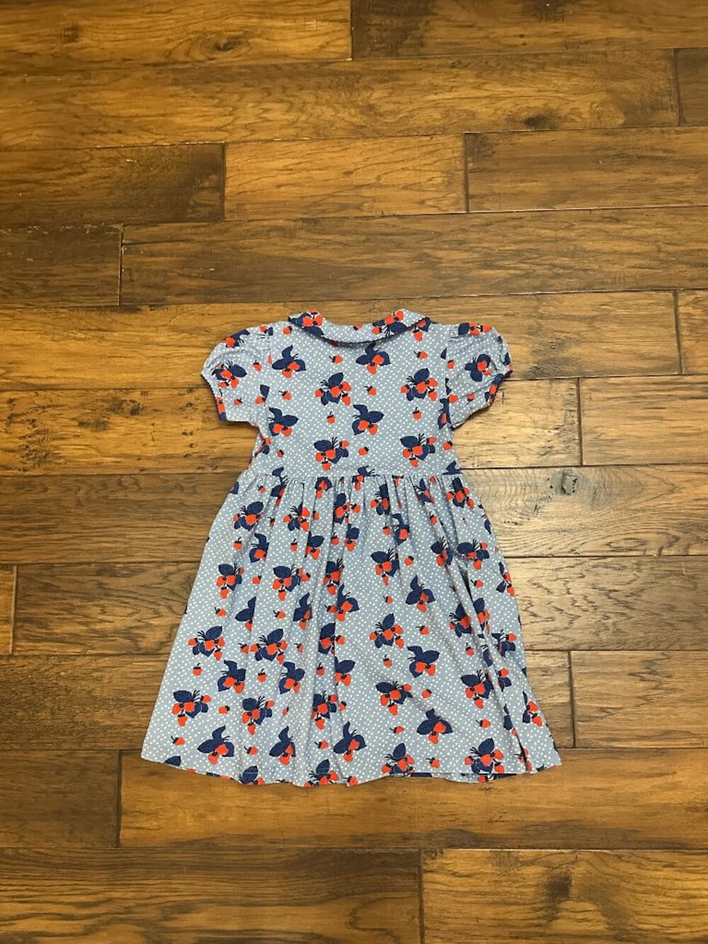 Rachel Riley Blue Strawberry Dress - Picture 3 of 3